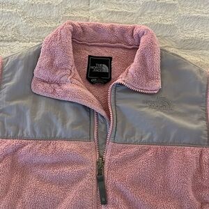 Girls pink north face fleece jacket size medium